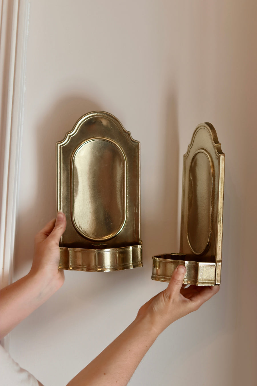 Pair of Mid Century Swedish Brass Sconces