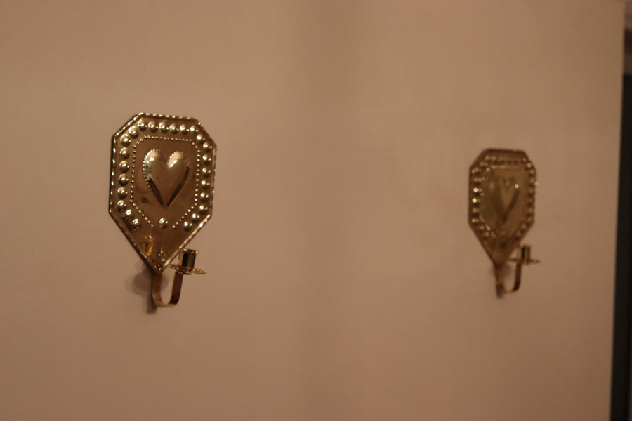 Pair Of Mid Century Swedish Brass Sconces