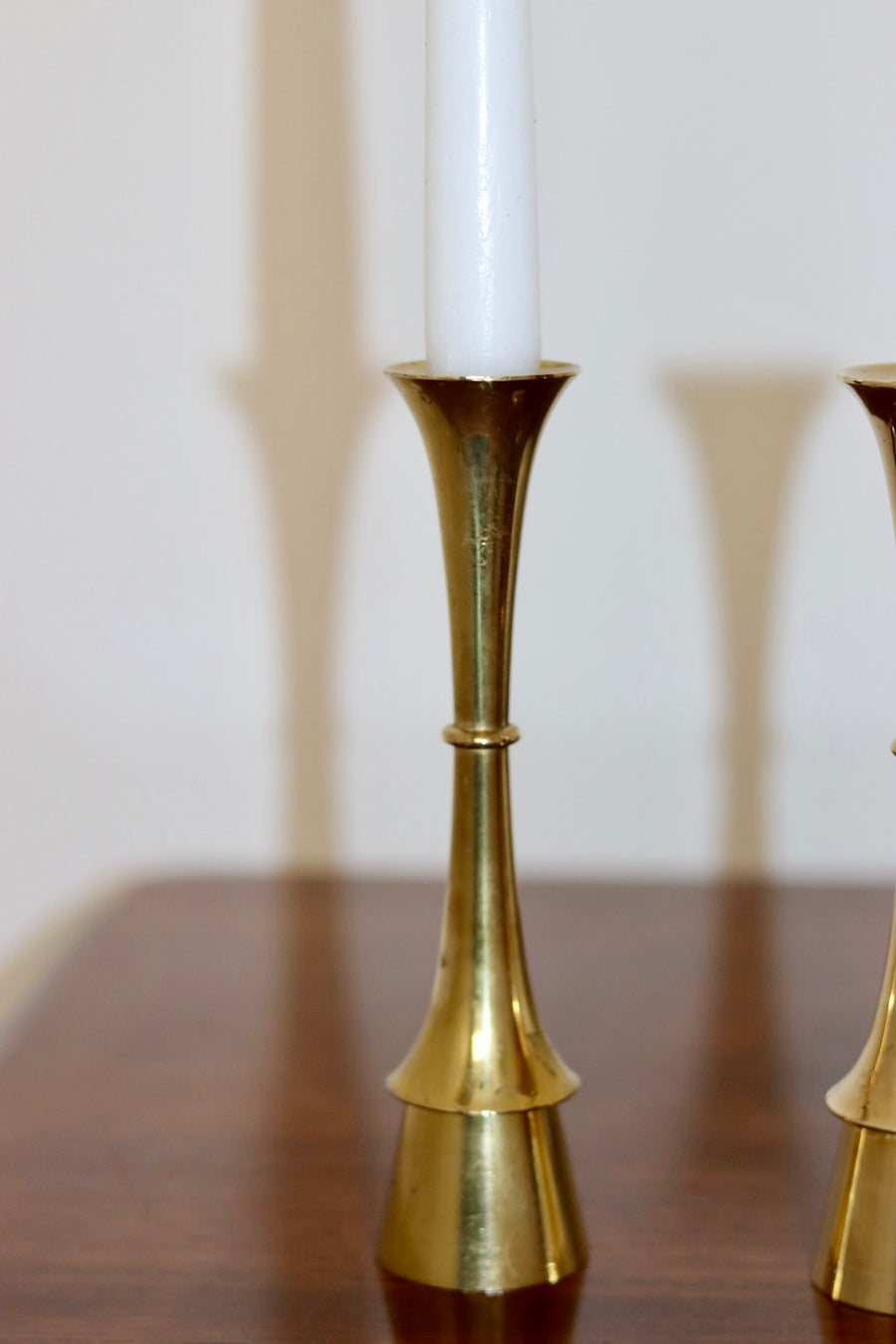 Pair of Mid-century Scandinavian Brass  Candleholder by Dansk Designs