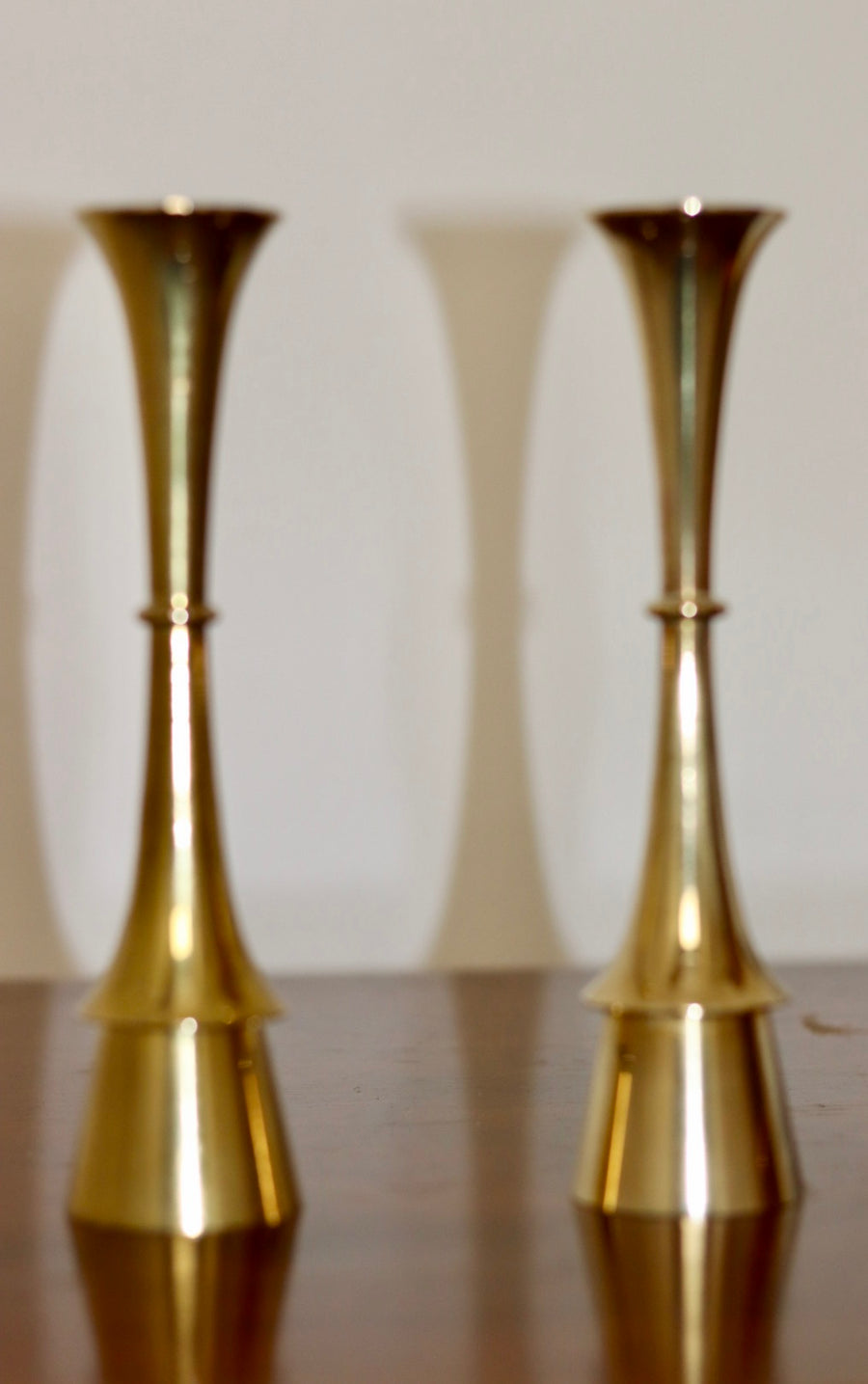 Pair of Mid-century Scandinavian Brass  Candleholder by Dansk Designs