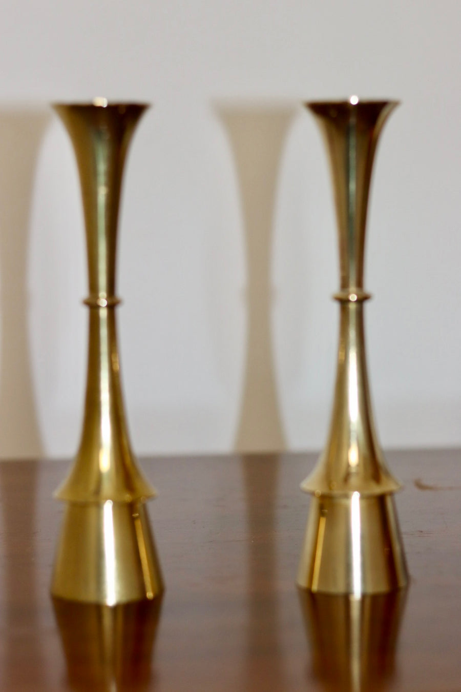 Pair of Mid-century Scandinavian Brass  Candleholder by Dansk Designs