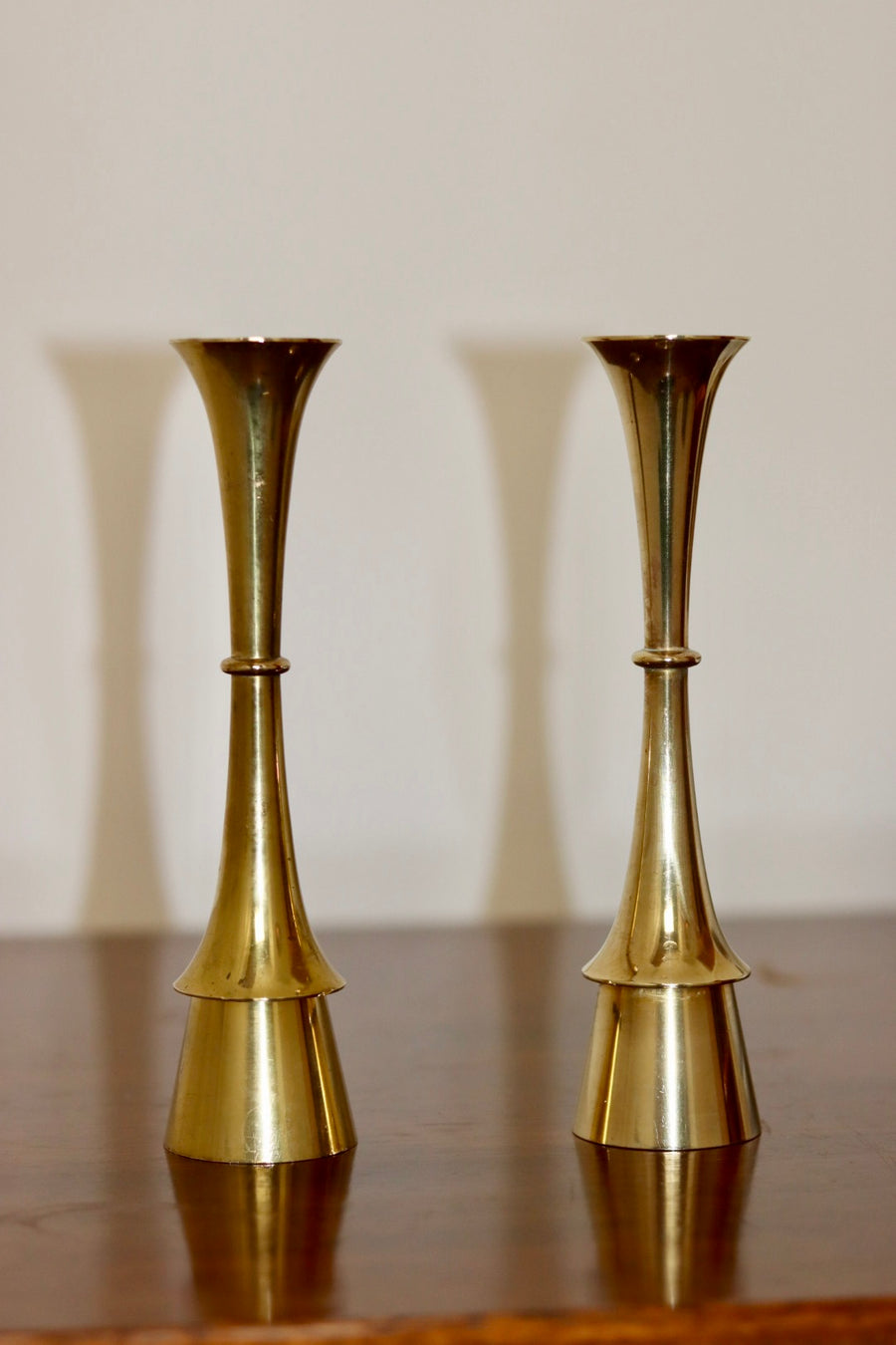 Pair of Mid-century Scandinavian Brass  Candleholder by Dansk Designs