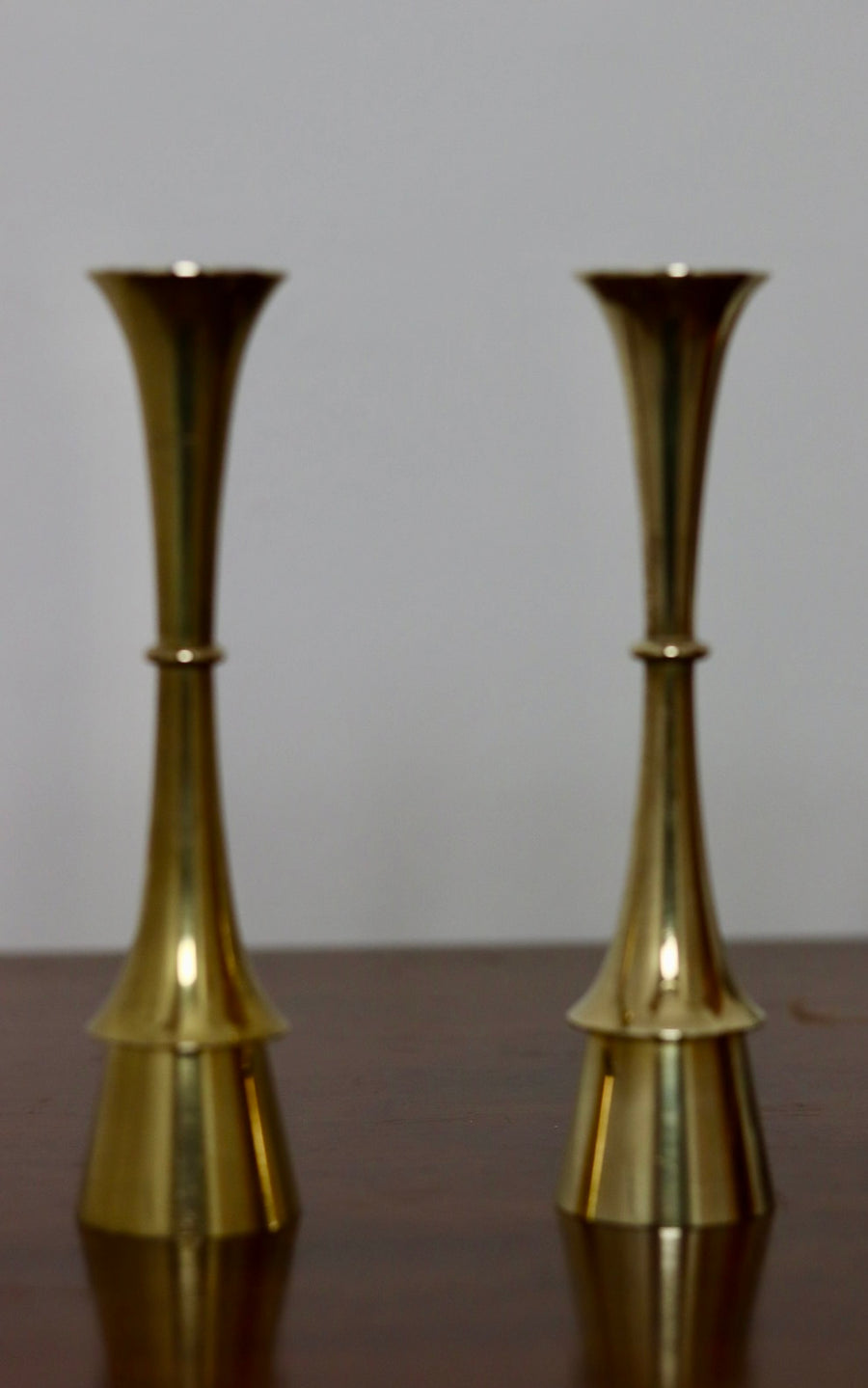 Pair of Mid-century Scandinavian Brass  Candleholder by Dansk Designs