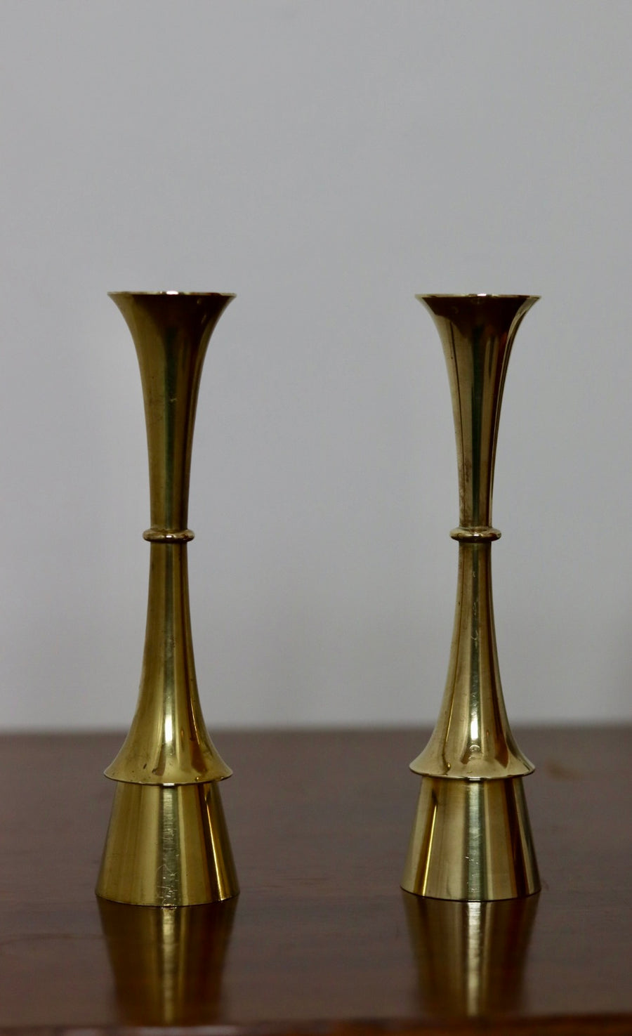 Pair of Mid-century Scandinavian Brass  Candleholder by Dansk Designs