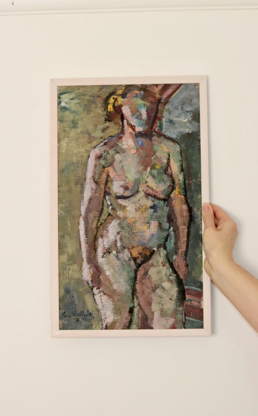 1940's Swedish Mid-Century Oil On board Painting" Nude Figure Study " by Lars Palmqvist --Vintage & Framed Noah Ancienne