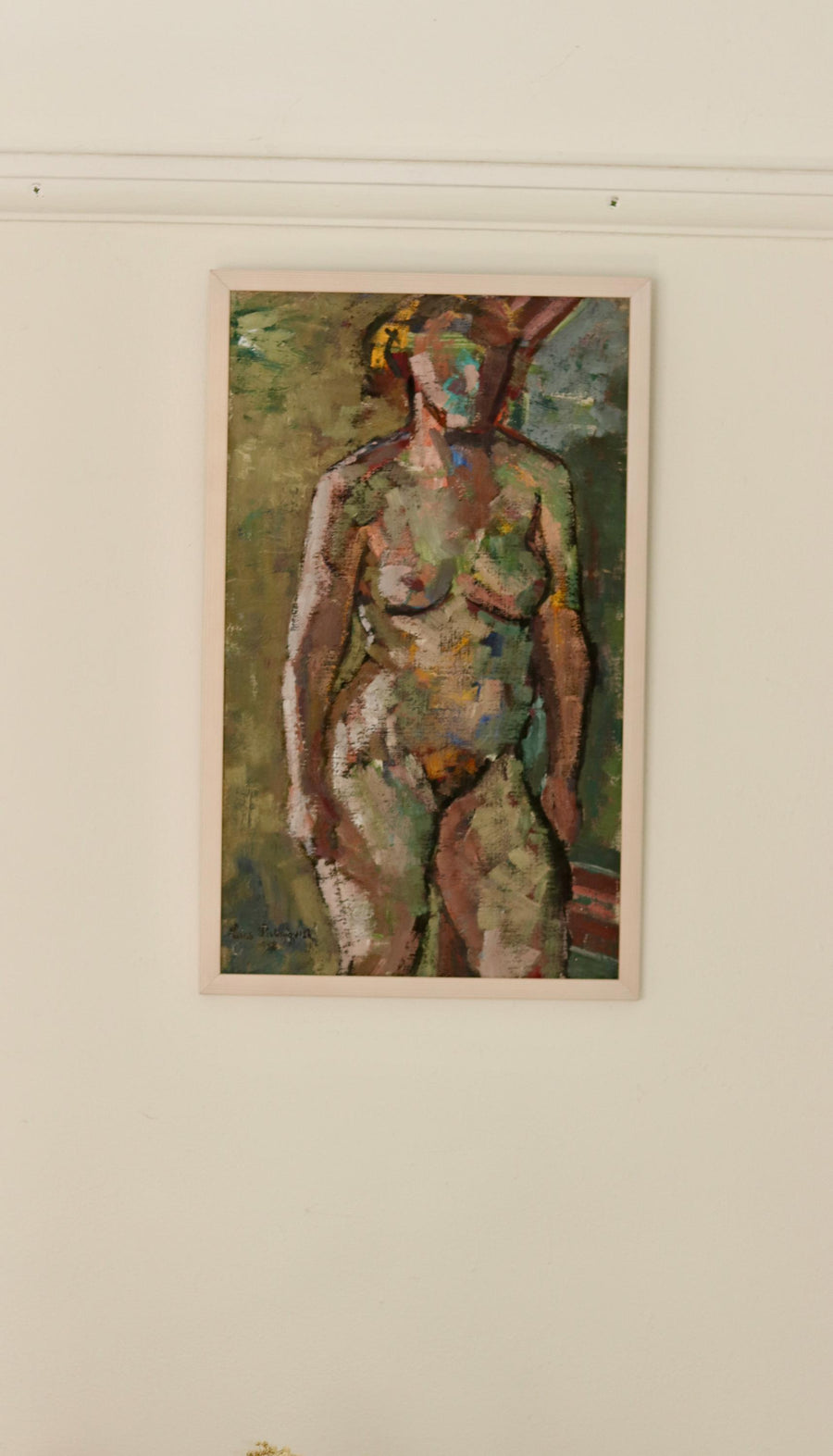 1940's Swedish Mid-Century Oil On board Painting" Nude Figure Study " by Lars Palmqvist --Vintage & Framed Noah Ancienne