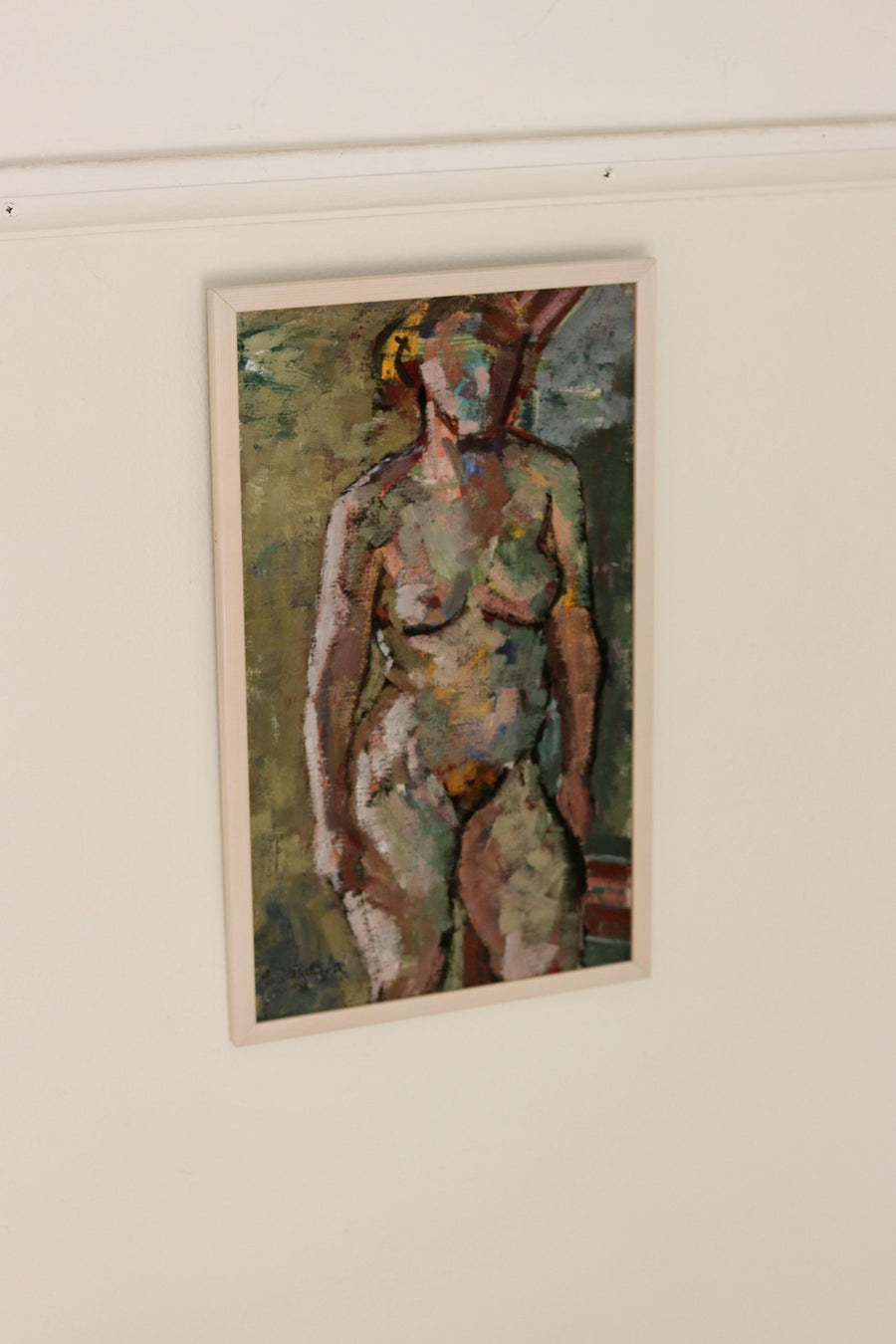 1940's Swedish Mid-Century Oil On board Painting" Nude Figure Study " by Lars Palmqvist --Vintage & Framed Noah Ancienne