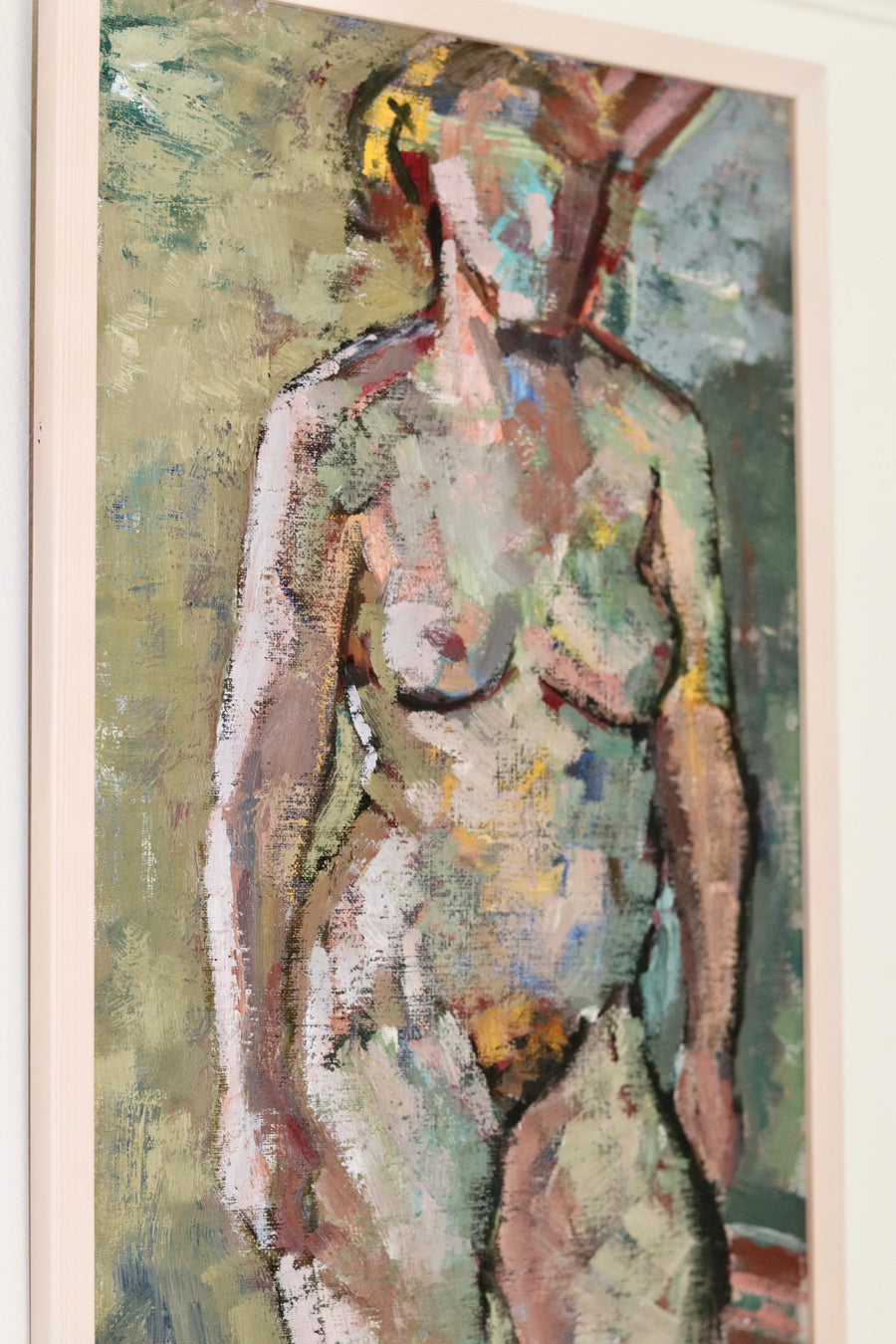 1940's Swedish Mid-Century Oil On board Painting" Nude Figure Study " by Lars Palmqvist --Vintage & Framed Noah Ancienne