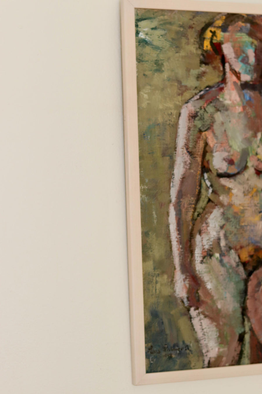 1940's Swedish Mid-Century Oil On board Painting" Nude Figure Study " by Lars Palmqvist --Vintage & Framed Noah Ancienne