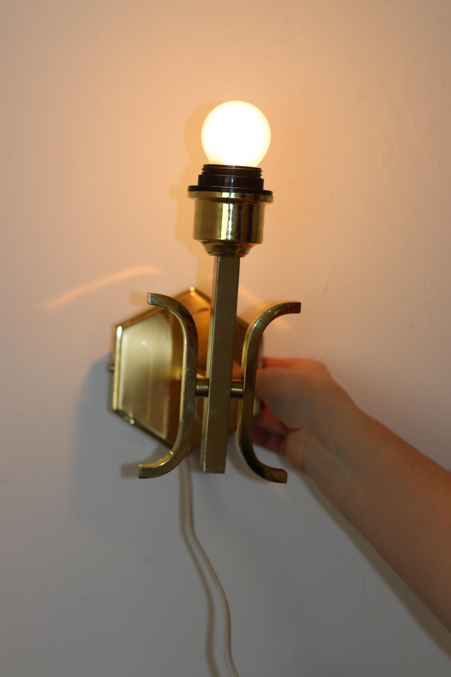 1960's Pair of Mid century Swedish Sconces in Brass, by Aneta Noah Ancienne