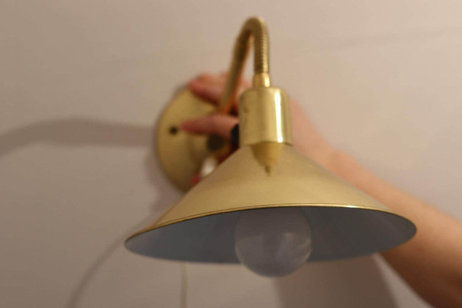 1960's Statement Trump Shape Lights in Brass, designed by Börje Claes for Norlett Elit. Noah Ancienne