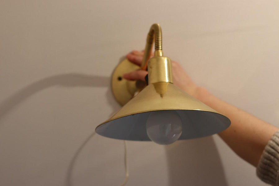 1960's Statement Trump Shape Lights in Brass, designed by Börje Claes for Norlett Elit. Noah Ancienne