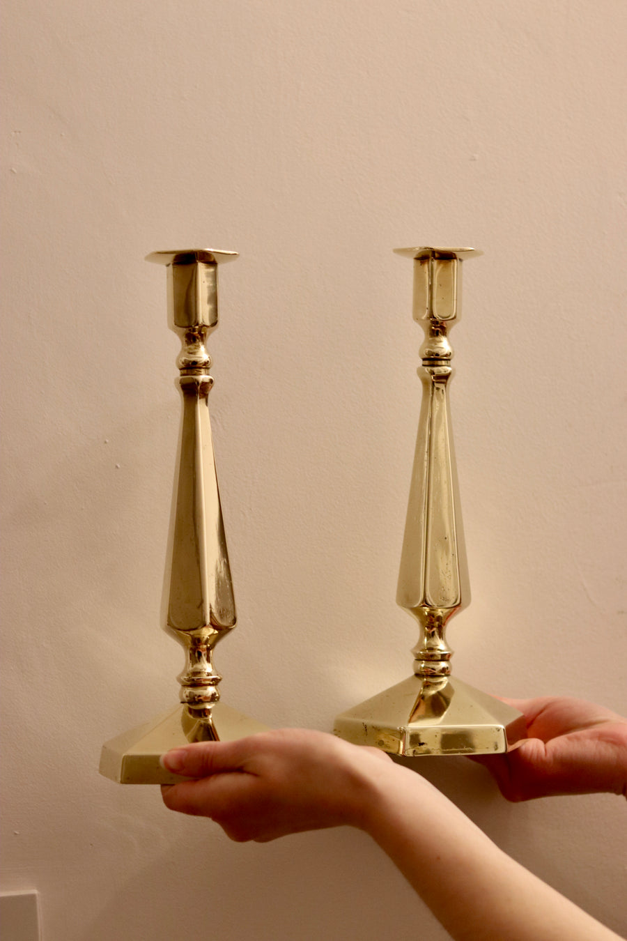 Antique Aesthetic Movement Brass Candle Holders Noah Ancienne