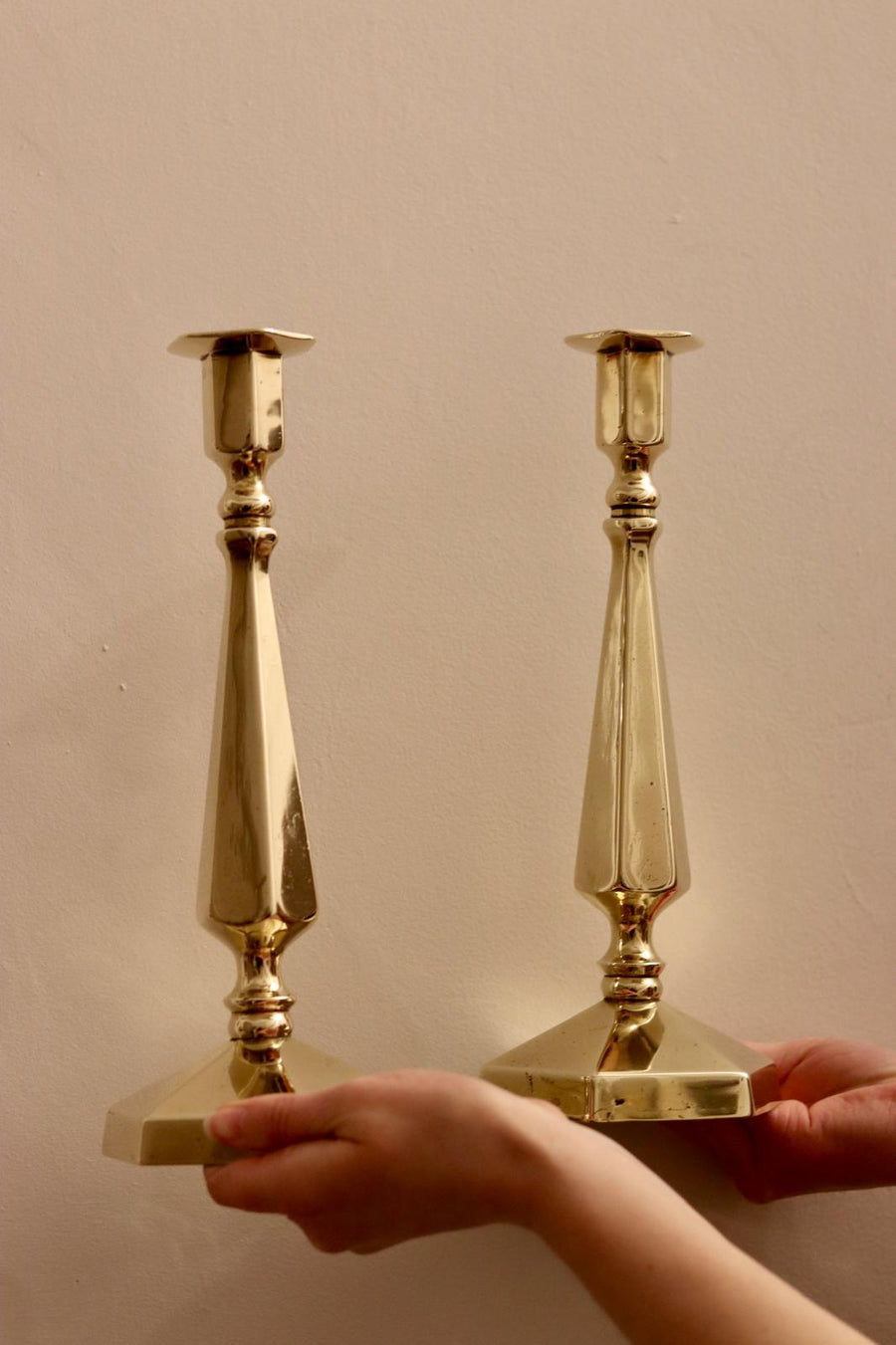 Antique Aesthetic Movement Brass Candle Holders Noah Ancienne