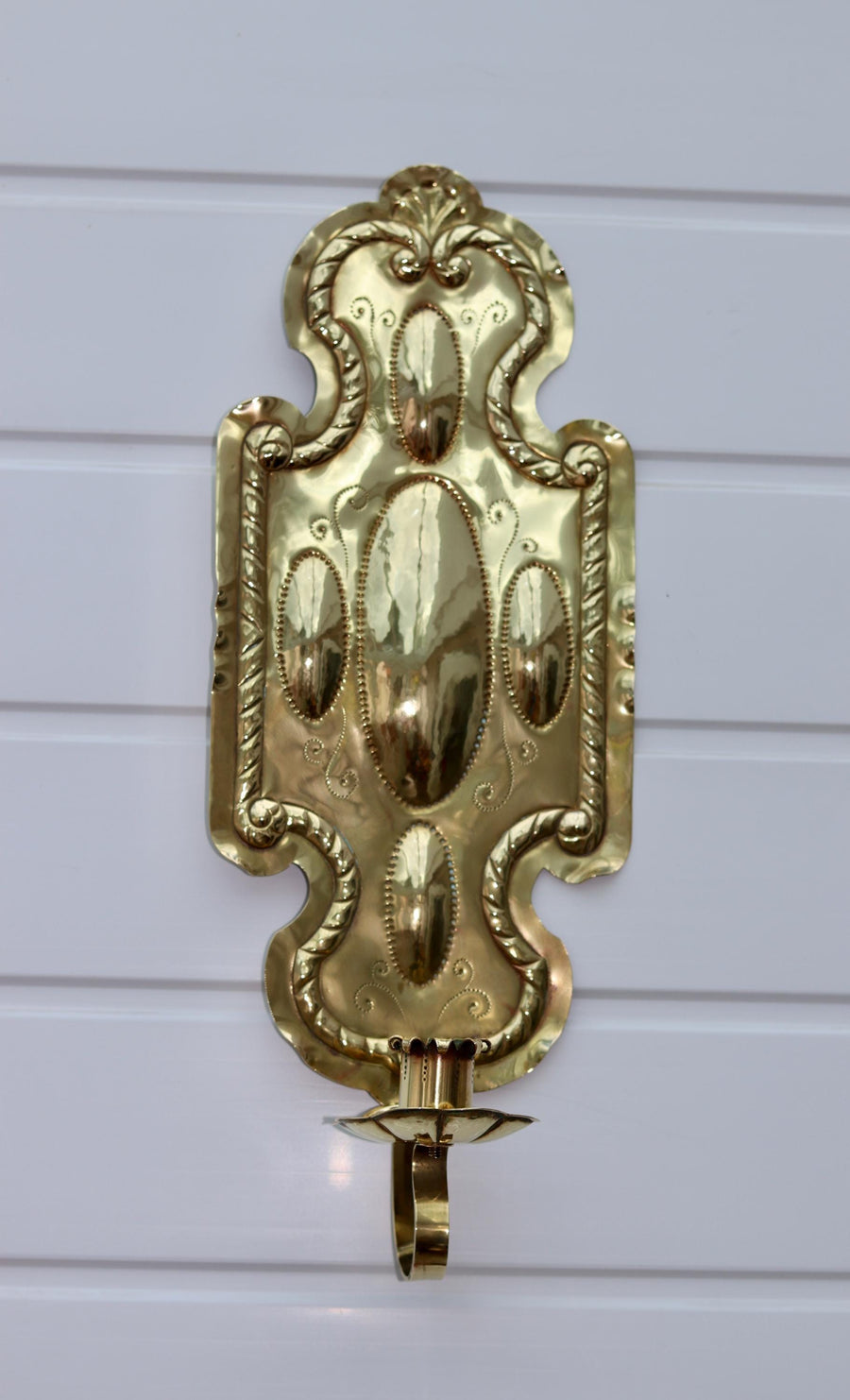 Baroque Style Large Mid-Century Brass Swedish Sconce Noah Ancienne