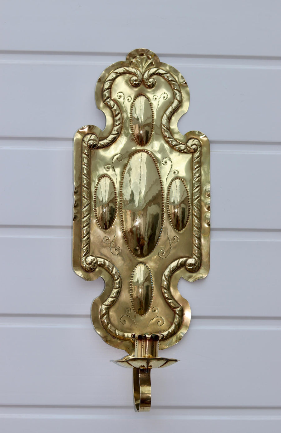 Baroque Style Large Mid-Century Brass Swedish Sconce Noah Ancienne