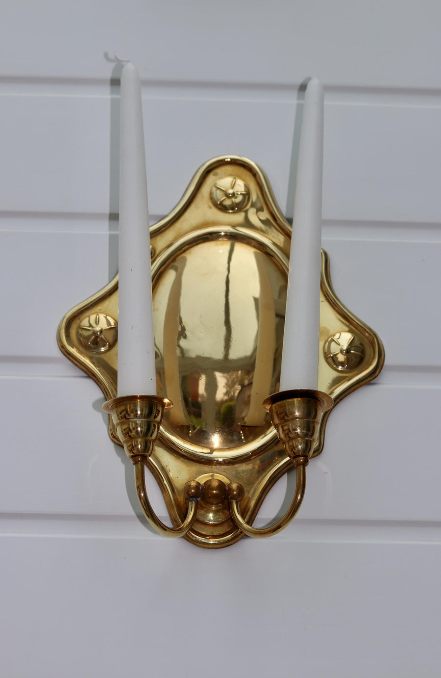 Baroque Style Large Mid-Century Brass Swedish Sconces Noah Ancienne