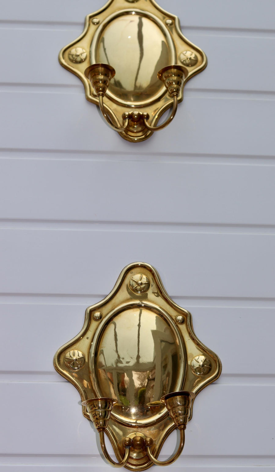 Baroque Style Large Mid-Century Brass Swedish Sconces Noah Ancienne