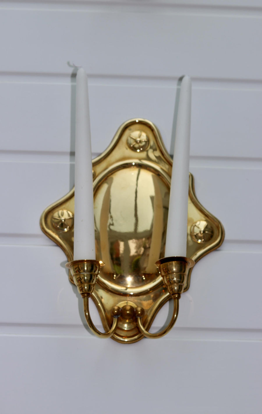 Baroque Style Large Mid-Century Brass Swedish Sconces Noah Ancienne