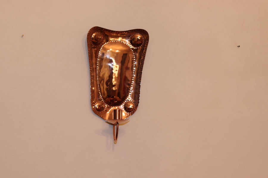 Baroque Style Large Mid-Century Swedish Copper Sconce Noah Ancienne