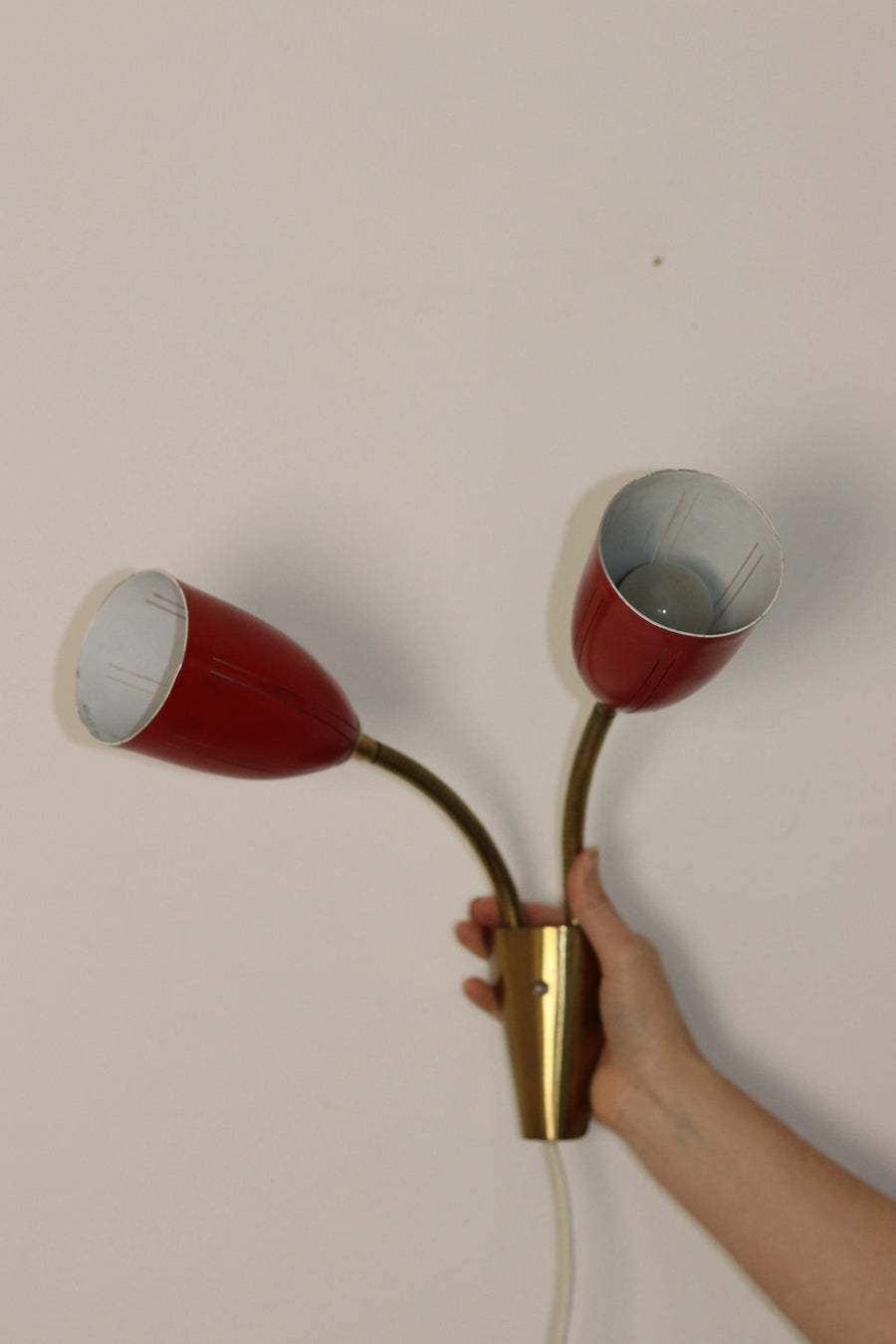 Double-Arm Red Wall Sconce Noah Ancienne