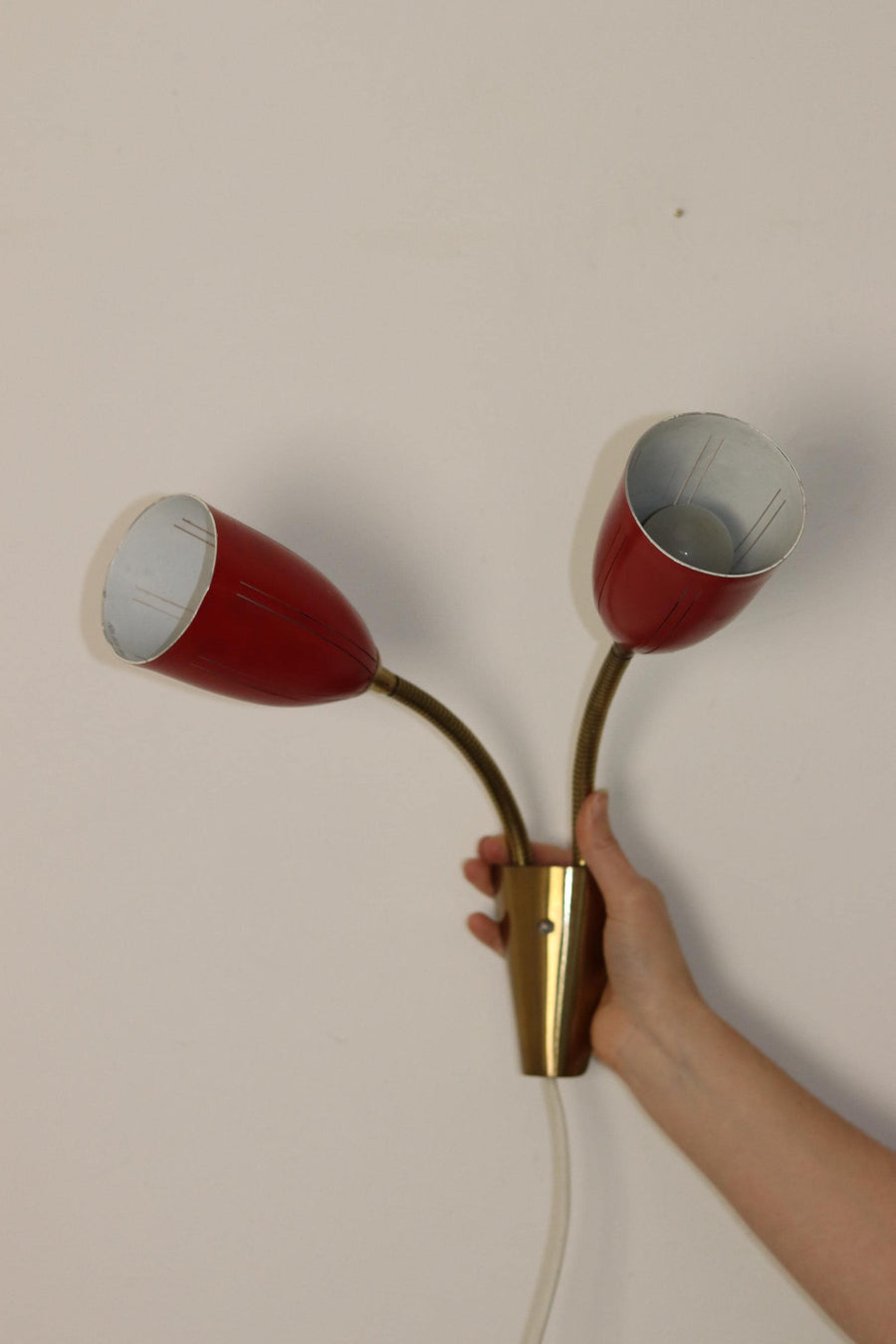 Double-Arm Red Wall Sconce Noah Ancienne