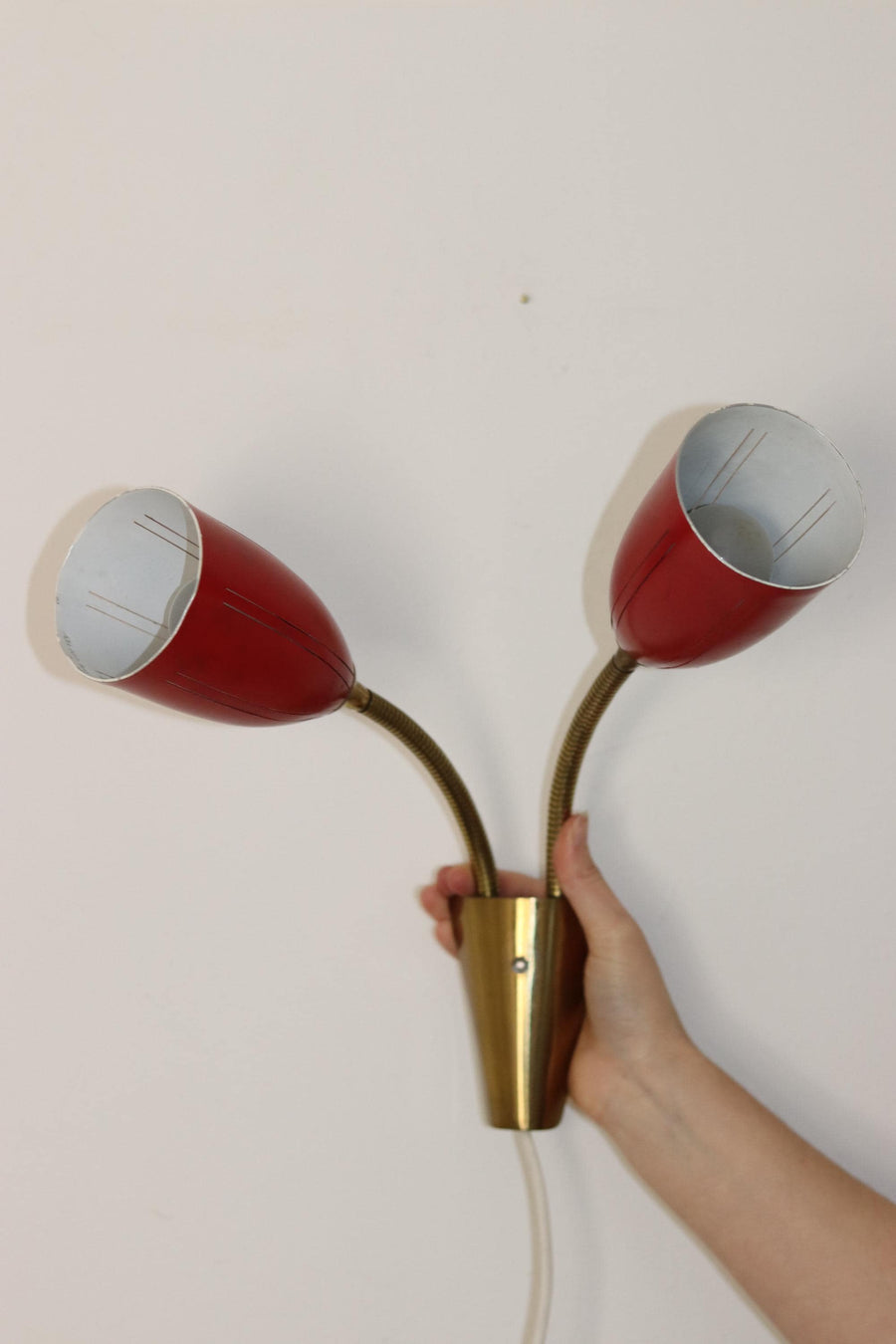 Double-Arm Red Wall Sconce Noah Ancienne