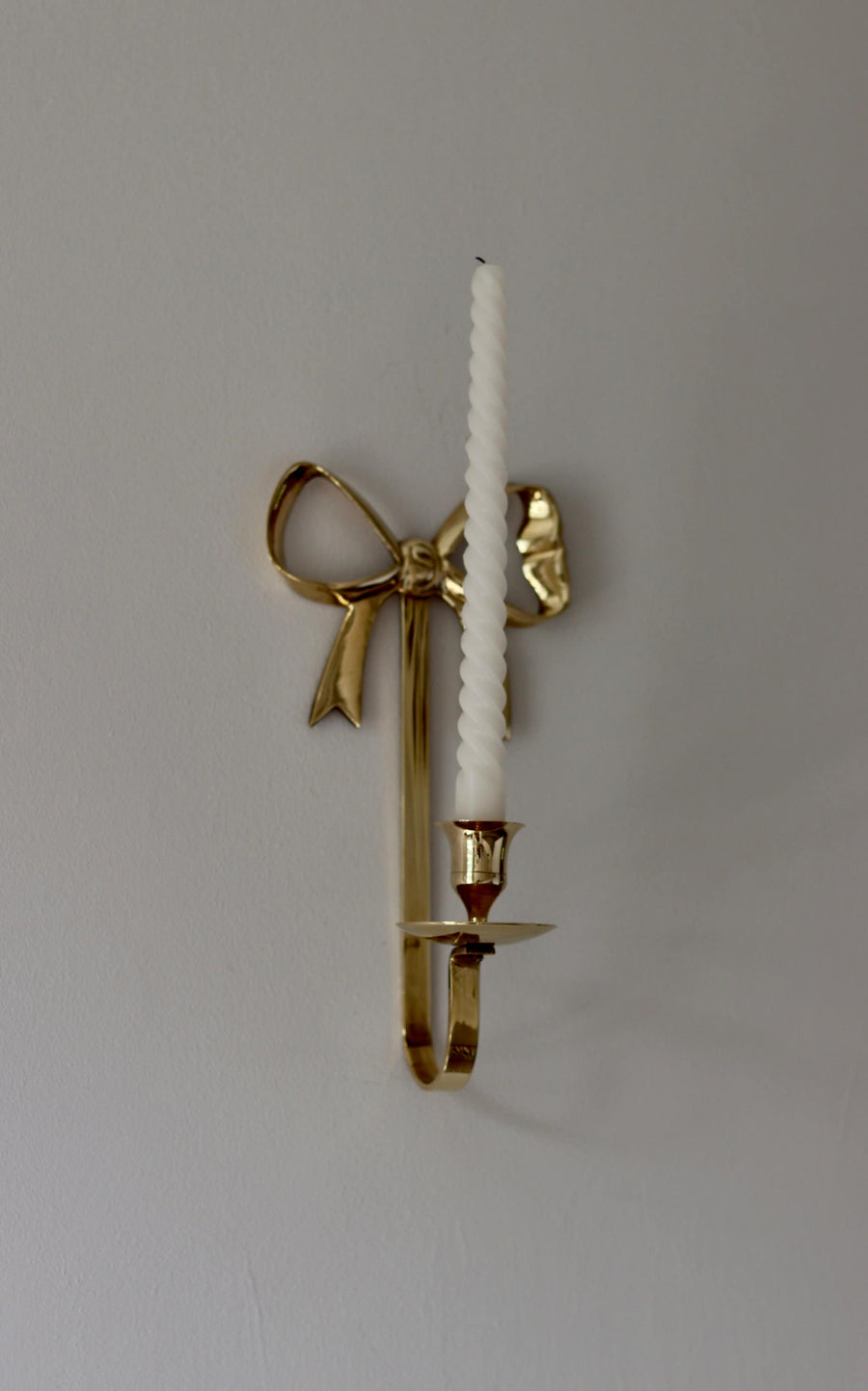Large Pair of Vintage Brass Bow Sconces Noah Ancienne