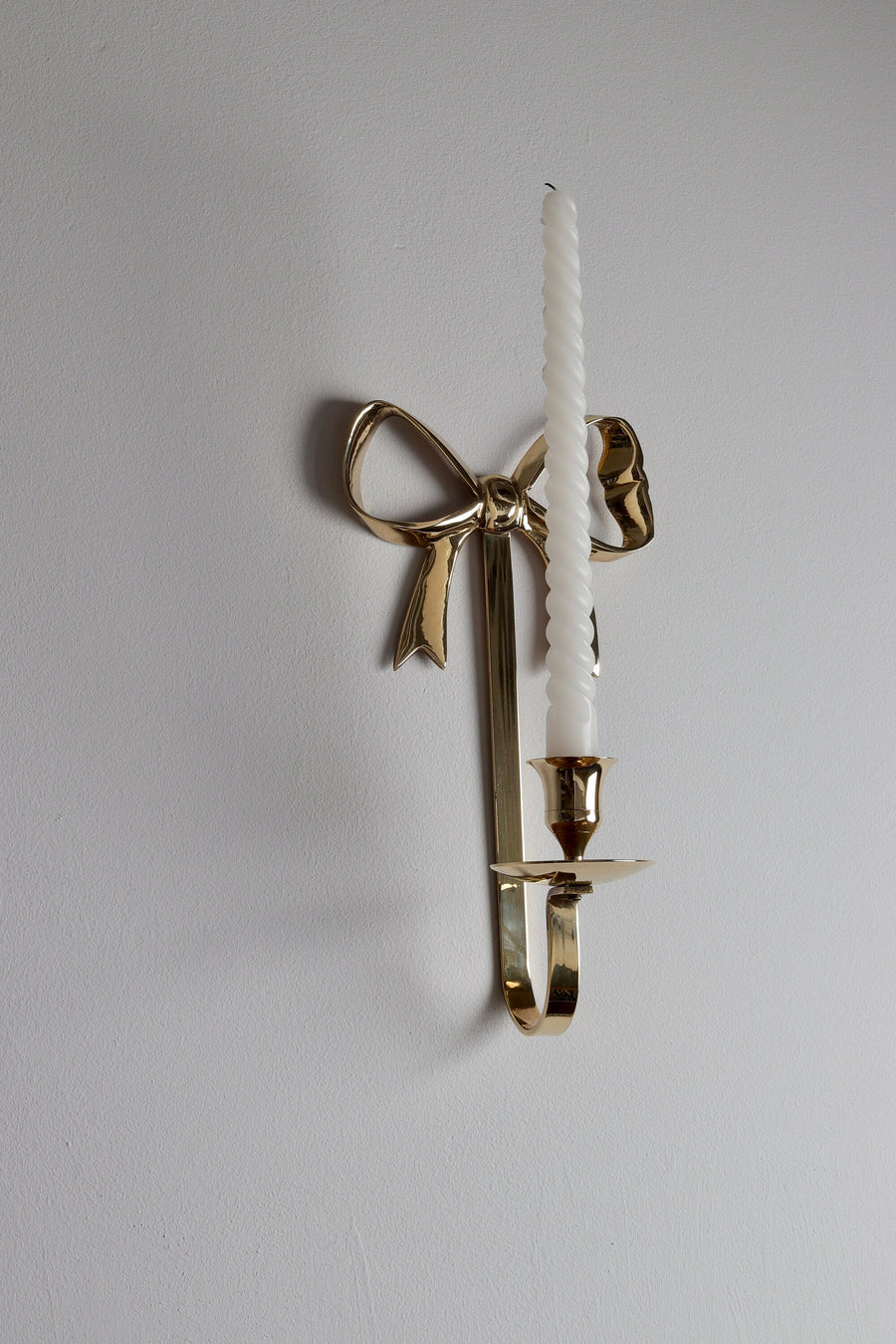 Large Pair of Vintage Brass Bow Sconces Noah Ancienne
