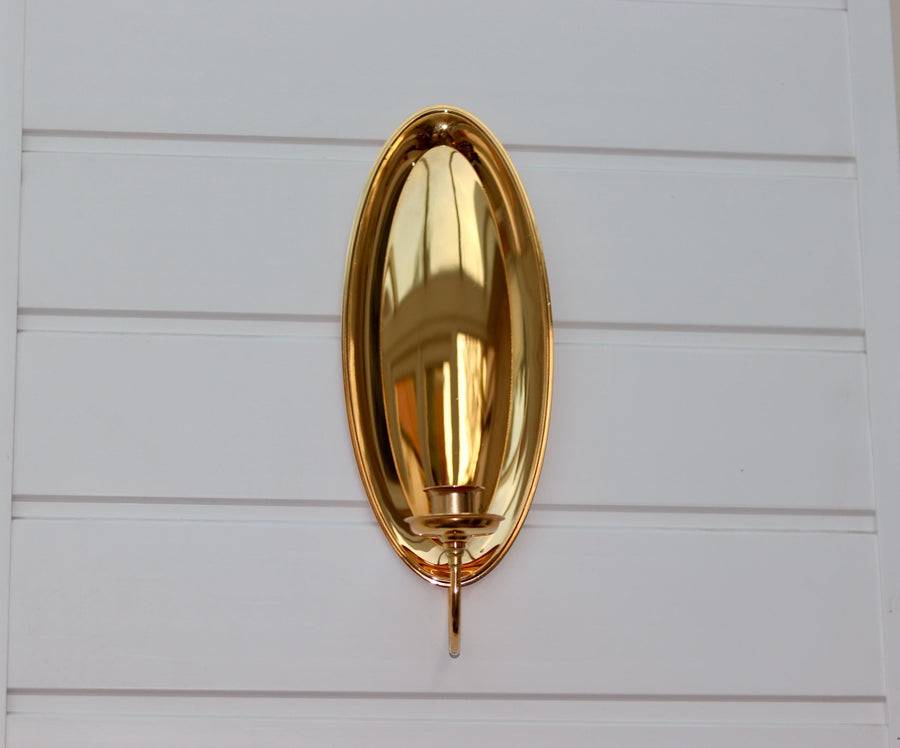 Mid Century 24K Plated Swedish Brass Sconce by Scandia Noah Ancienne