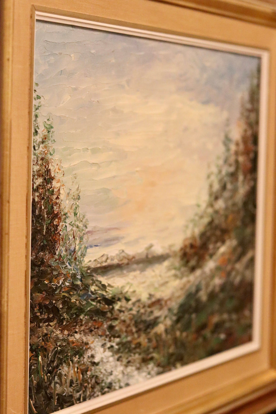 Original Swedish Modernist Oil Painting"Serene Landscape" by SVEN HARALD - Vintage & Framed Noah Ancienne