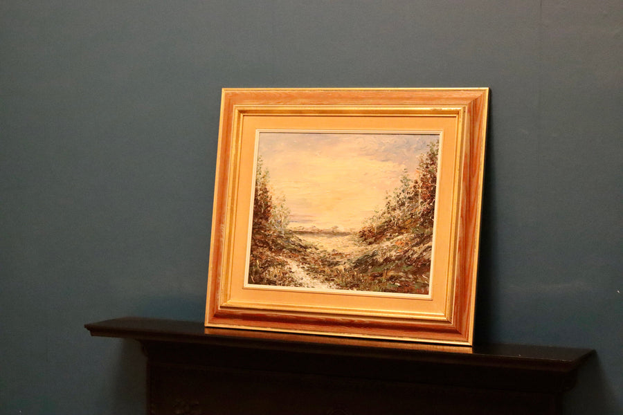 Original Swedish Modernist Oil Painting"Serene Landscape" by SVEN HARALD - Vintage & Framed Noah Ancienne