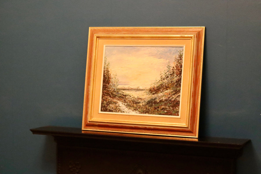 Original Swedish Modernist Oil Painting"Serene Landscape" by SVEN HARALD - Vintage & Framed Noah Ancienne