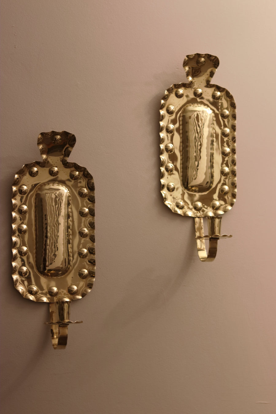 Pair Of Mid Century Swedish Brass Sconces Noah Ancienne