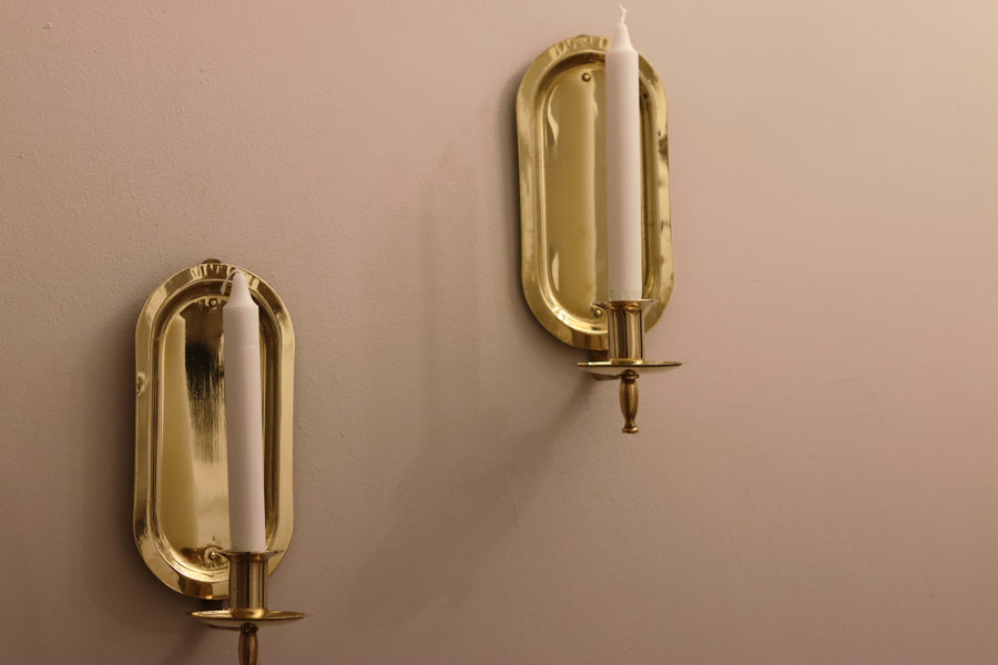 Pair Of Mid Century Swedish Brass Sconces Noah Ancienne