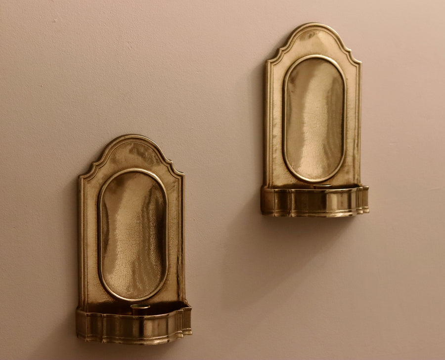 Pair Of Mid Century Swedish Brass Sconces Noah Ancienne