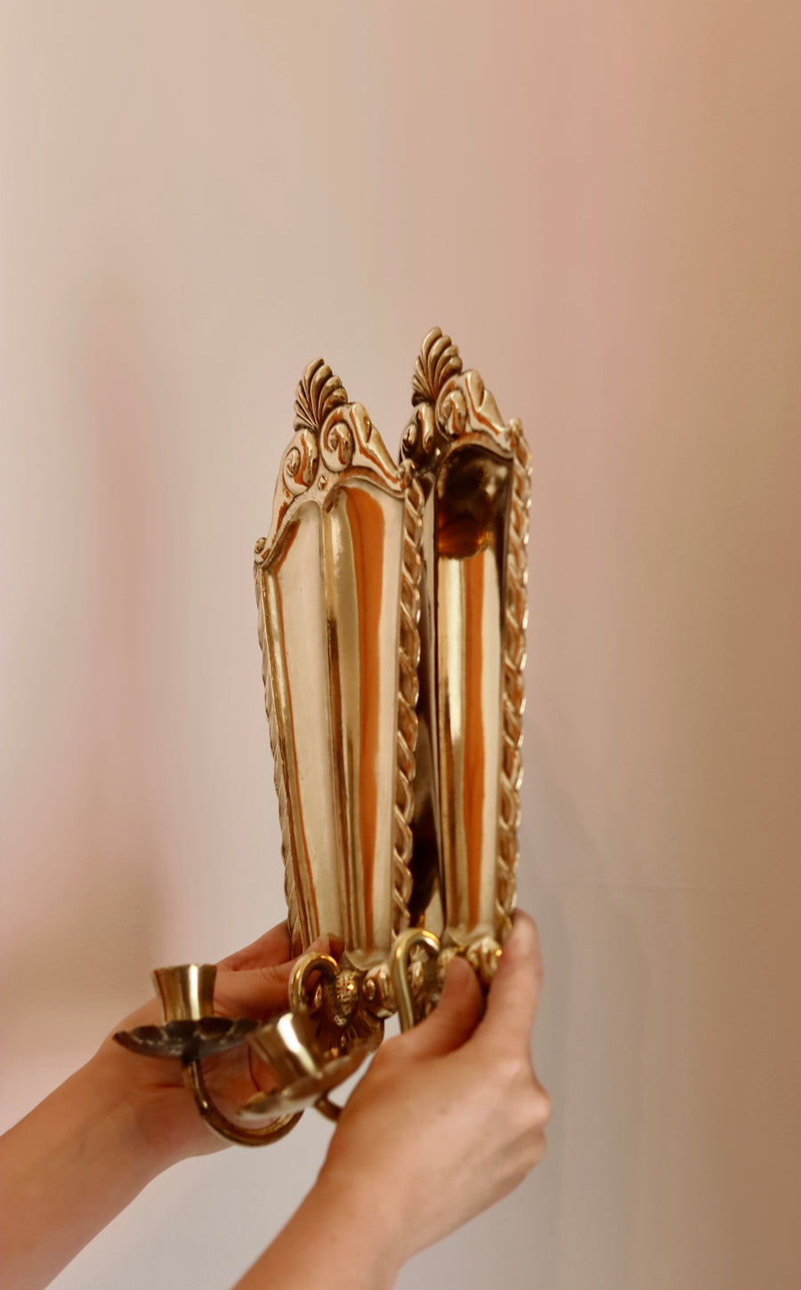 Pair Of Mid Century Swedish Brass Sconces Noah Ancienne