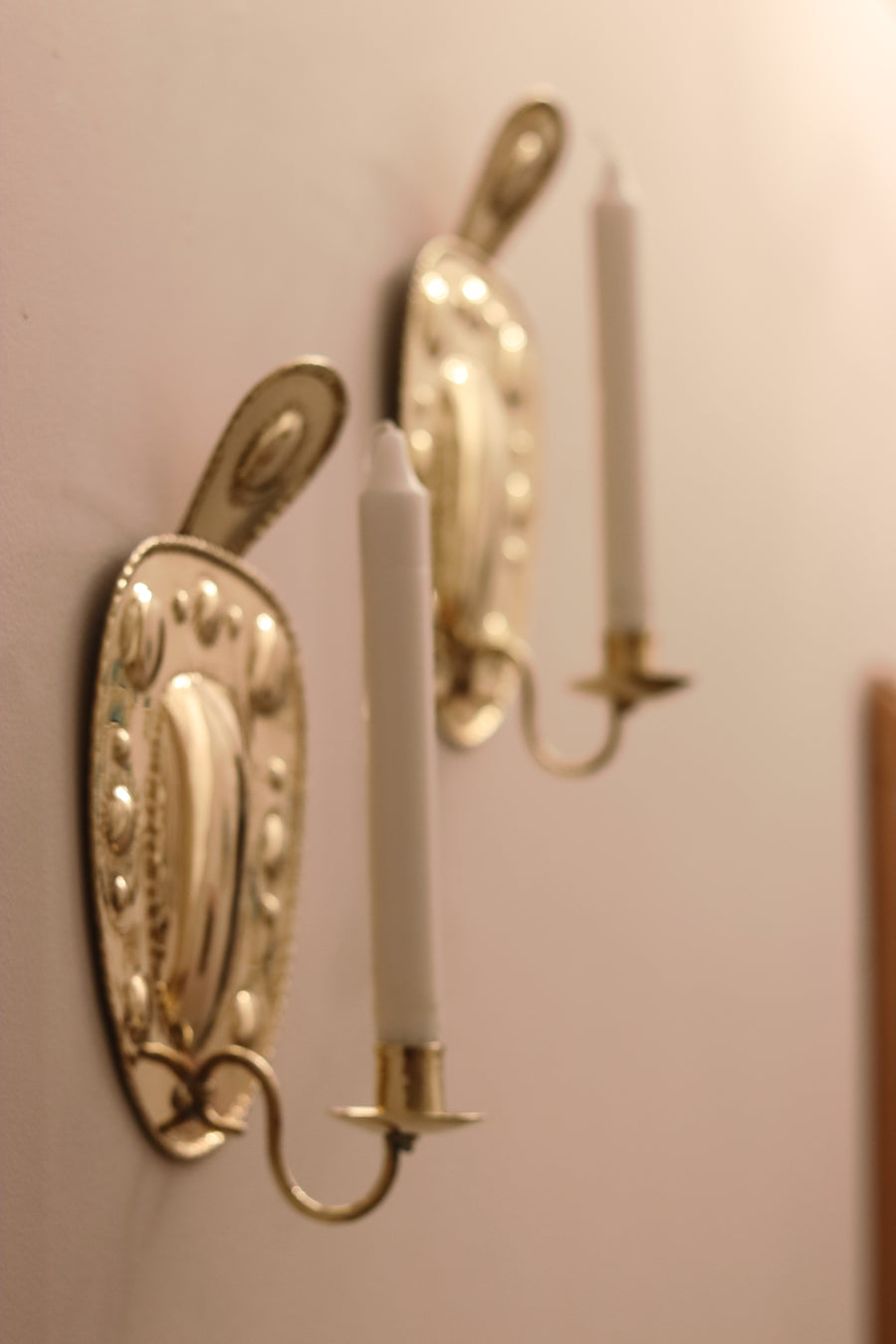 Pair Of Mid Century Swedish Brass Sconces Noah Ancienne