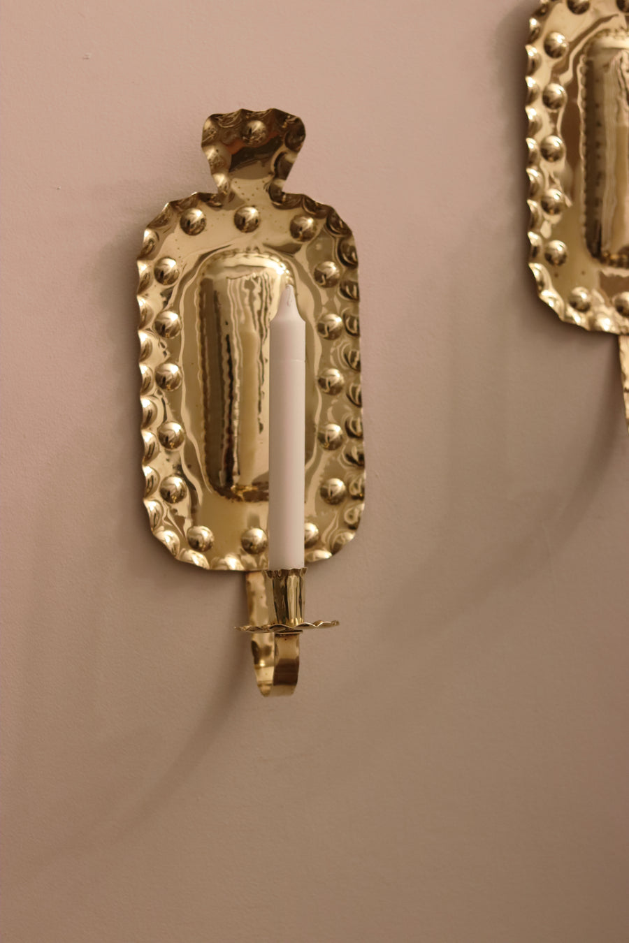 Pair Of Mid Century Swedish Brass Sconces Noah Ancienne