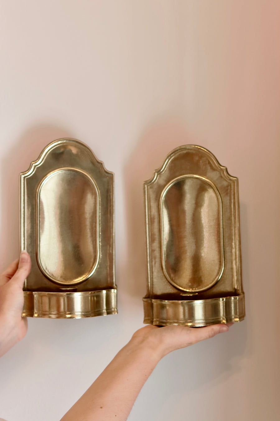 Pair Of Mid Century Swedish Brass Sconces Noah Ancienne