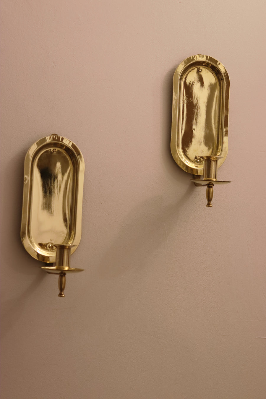 Pair Of Mid Century Swedish Brass Sconces Noah Ancienne