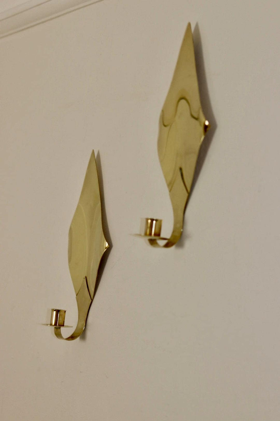 Pair Of Mid Century Swedish Brass Sconces Noah Ancienne