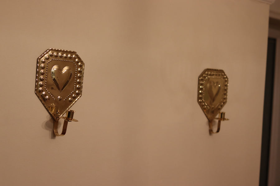 Pair Of Mid Century Swedish Brass Sconces Noah Ancienne