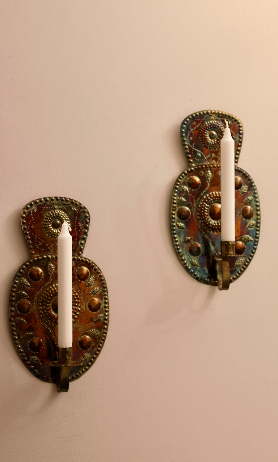 Pair Of Mid Century Swedish Brass Sconces Noah Ancienne