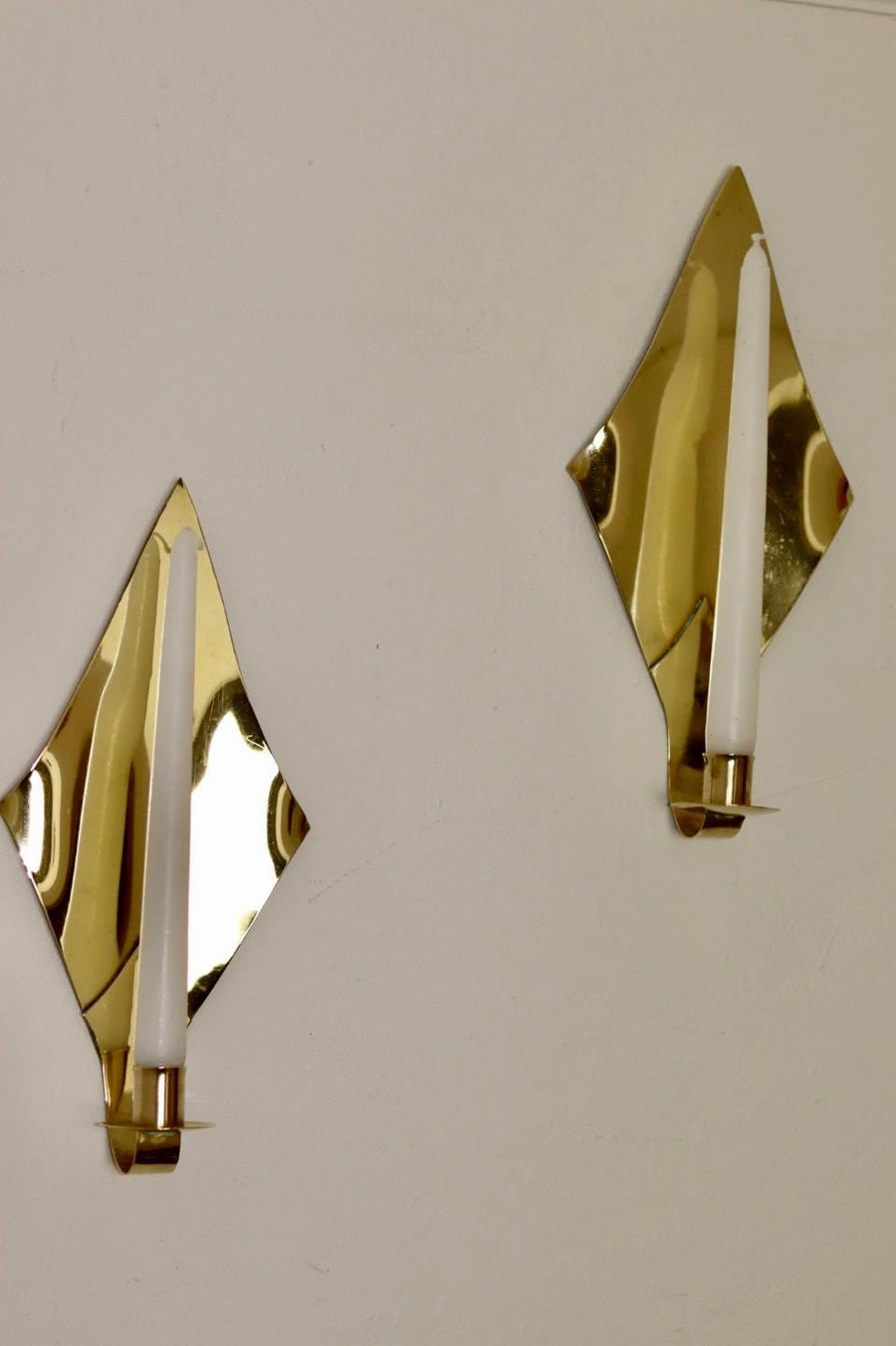 Pair Of Mid Century Swedish Brass Sconces Noah Ancienne