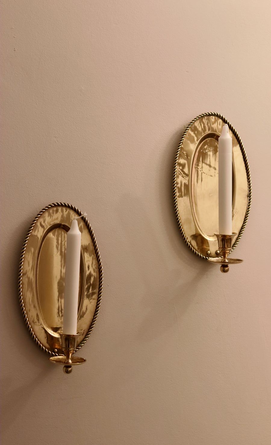 Pair Of Mid Century Swedish Brass Sconces Noah Ancienne