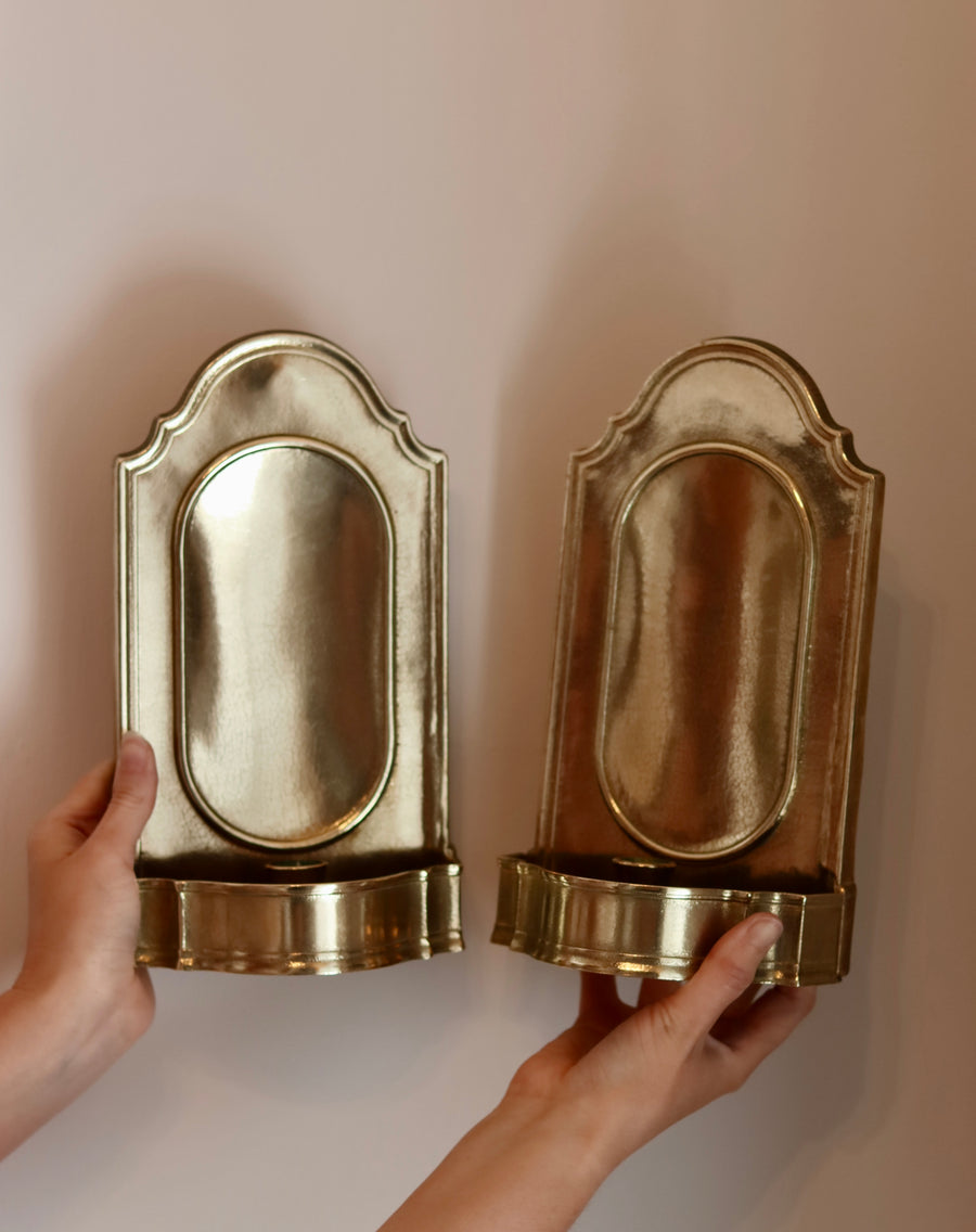 Pair Of Mid Century Swedish Brass Sconces Noah Ancienne