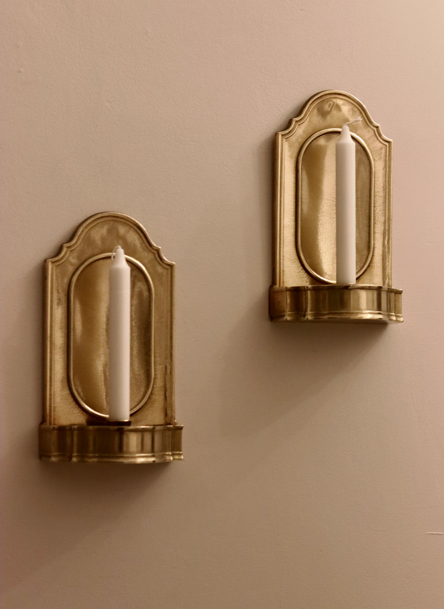 Pair Of Mid Century Swedish Brass Sconces Noah Ancienne