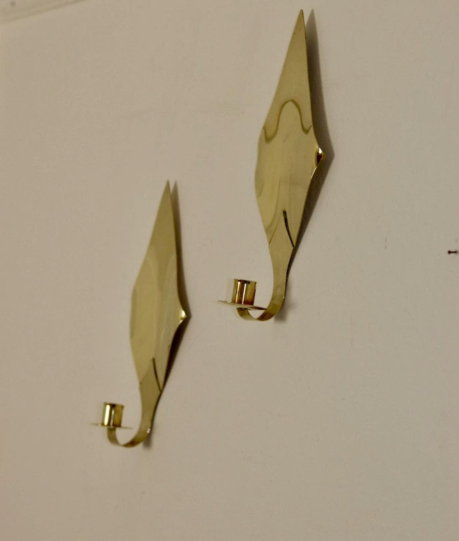 Pair Of Mid Century Swedish Brass Sconces Noah Ancienne