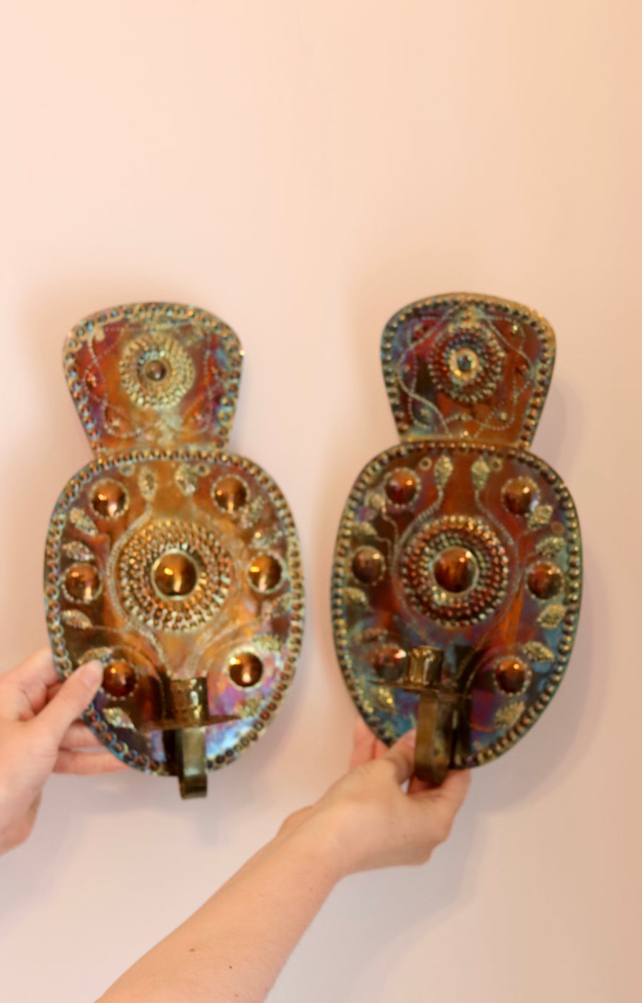 Pair Of Mid Century Swedish Brass Sconces Noah Ancienne